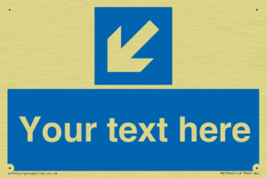 Custom Mandatory directional sign, blue arrow down and left